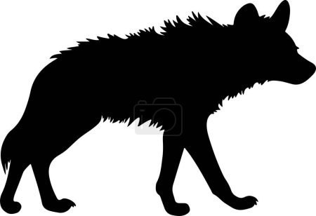 Hyena Silhouette Vector Illustration White Background