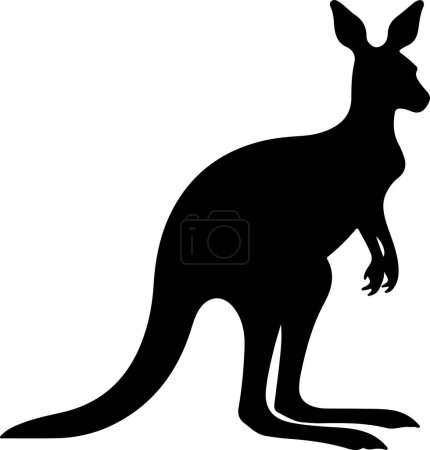Kangaroo Silhouette Vector Illustration White Background