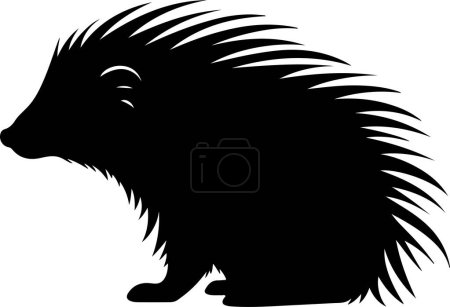 Illustration for Porcupine Silhouette Vector Illustration White Background - Royalty Free Image