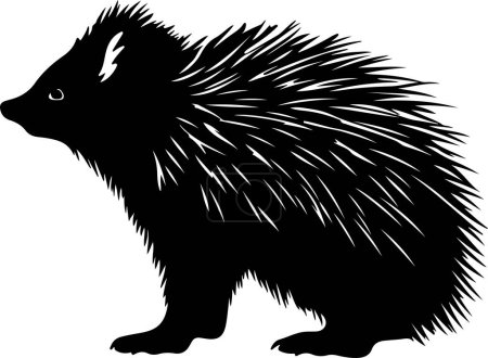 Illustration for Porcupine Silhouette Vector Illustration White Background - Royalty Free Image