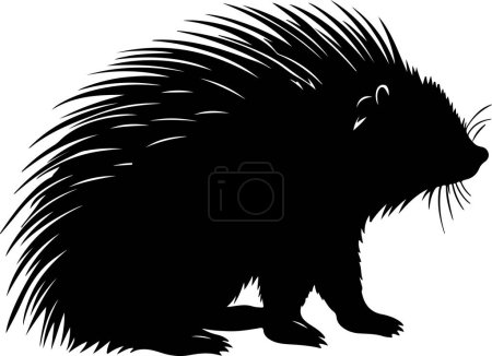 Ilustración de Porcupine Silhouette Vector Ilustración Fondo blanco - Imagen libre de derechos