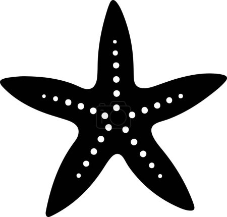 Star Fish Silhouette Vector Illustration White Background