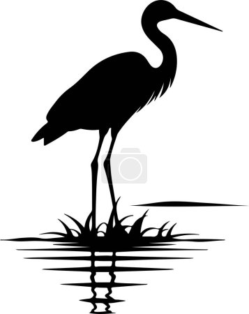 Stork Silhouette Vector Illustration White Background