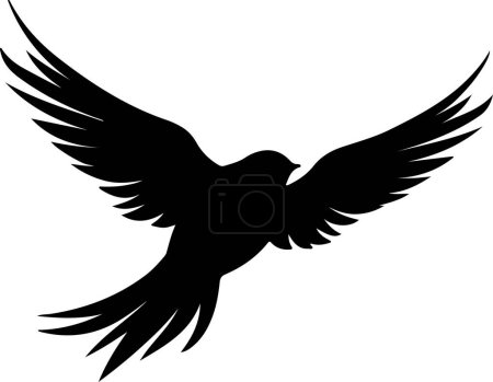Swift Bird Silhouette Vector Illustration weißer Hintergrund