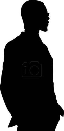 Homme d'affaires en costume Silhouette Illustration vectorielle fond blanc