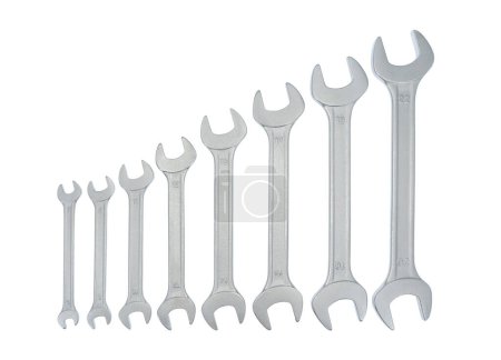 Open-end wrenches isolated on white background