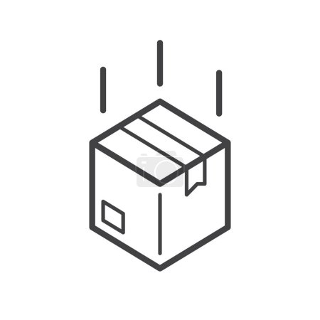 Icono de la caja de caída, dropshipping, logotipo del negocio de entrega, icono de arte de línea vectorial