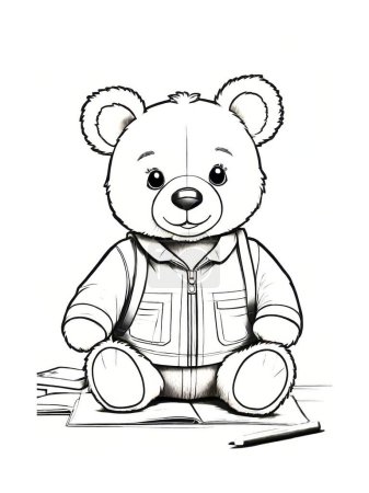 Photo for Cute little bear coloring page - Royalty Free Image
