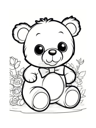 Photo for Coloring a little bear for Valentine's Day - Royalty Free Image