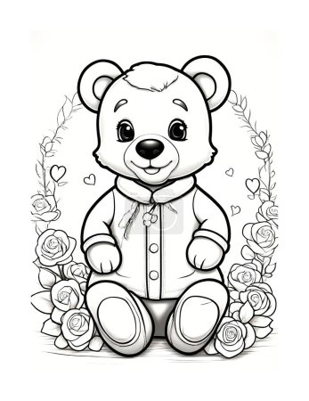 Photo for Coloring Little Bear and Valentine's Day - Royalty Free Image