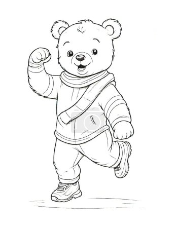 Photo for Coloring page Bear and good mood - Royalty Free Image