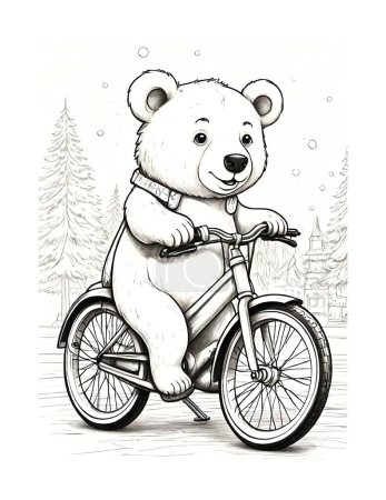 Photo for Coloring page Bear on a Bike - Royalty Free Image