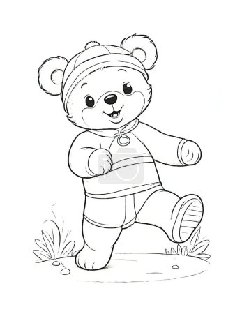 Photo for Jolly Bear Coloring Page - Royalty Free Image