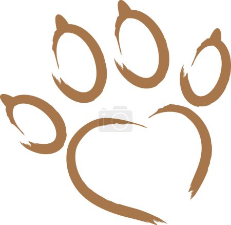 Ilustración de Dog Paw, Wolf Paw, Heart, Logo, Button, Dog logo Background - Imagen libre de derechos