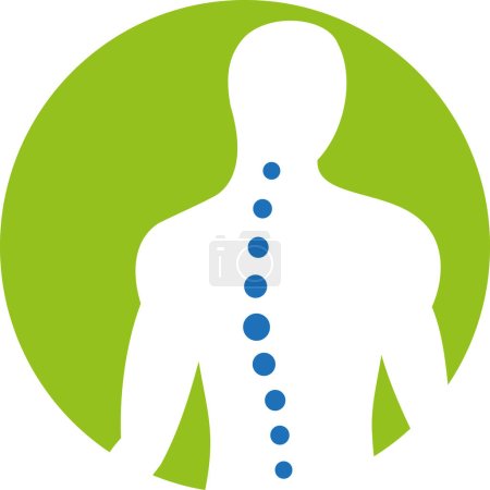 Person, spine, chiropractor, orthopaedics, physiotherapy, massage, logo