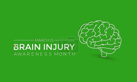 National Brain Injury Awareness Month Vector Illustration (en inglés). Tarjeta de felicitación, póster, volante y pancarta, diseño de fondo.