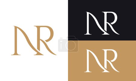 NR. Monogram of Two letters NR. illustration monogram vector logo template.