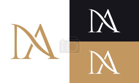 MA. Monogram of Two letters MA. illustration monogram vector logo template.