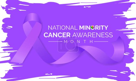 Mois national de la sensibilisation au cancer des minorités en avril. Affiche, modèle de conception de bannière Illustration vectorielle.