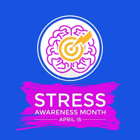 Stress Awareness Month. Holiday concept. Banner poster, flyer and background design. Vector EPS10 illustration.