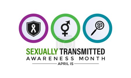Illustration vectorielle du mois d'avril du mois de sensibilisation aux maladies ou infections transmissibles sexuellement. Affiche de bannière, flyer et fond design.