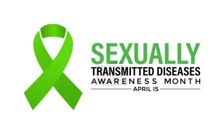 Vektorillustration von sexuell übertragbaren Krankheiten oder Infektionen Bewusstseinsmonat April. Plakat, Flyer und Hintergrundgestaltung.