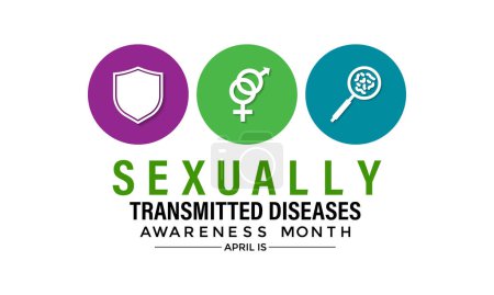 Photo for Vector illustration of Sexually Transmitted diseases or infections awareness month of April. Banner poster, flyer and background design. - Royalty Free Image