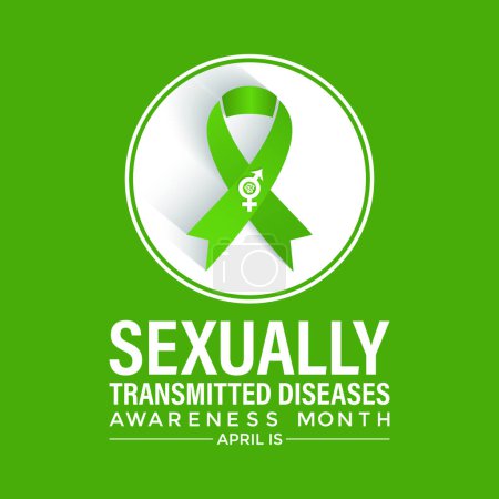Vector illustration of Sexually Transmitted diseases or infections awareness month of April. Banner poster, flyer and background design.