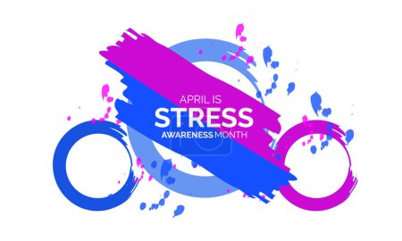 Stress Awareness Month. Holiday concept. Banner poster, flyer and background design. Vector EPS10 illustration