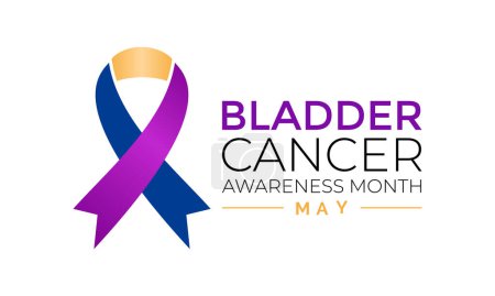 Blasenkrebs-Aufklärungsmonat ist der Mai. Das lenkt die Aufmerksamkeit auf Blasenkrebs. Plakat, Flyer und Hintergrunddesign. Vektorillustration.
