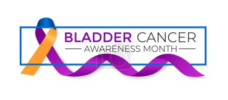 Illustration for Bladder Cancer Awareness Month is May. That focuses attention on bladder cancer. Banner poster, flyer and background design. Vector illustration. - Royalty Free Image
