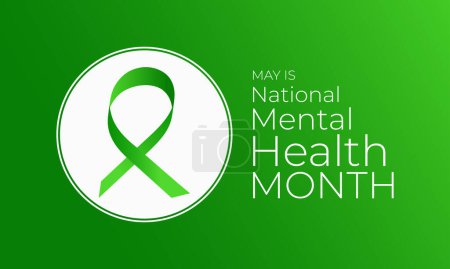 Mois de sensibilisation à la santé mentale observé chaque année en mai. Il, s Sensibiliser à la santé mentale et la conception des soins de santé médicale. Illustration vectorielle.