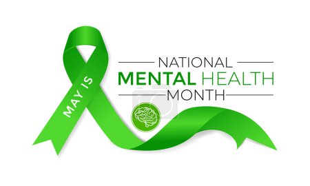 Mental health awareness month observed each year during May. It ,s Raising awareness of mental health and Medical health care design. Vector illustration.