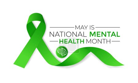 Mental health awareness month observed each year during May. It ,s Raising awareness of mental health and Medical health care design. Vector illustration.