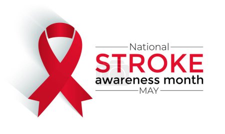 National Stroke awareness month is observed each year during May. Template for background, banner, card, poster design. Vector EPS10 illustration.