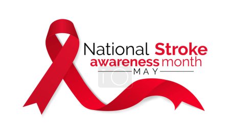 Illustration for National Stroke awareness month is observed each year during May. Template for background, banner, card, poster design. Vector EPS10 illustration. - Royalty Free Image