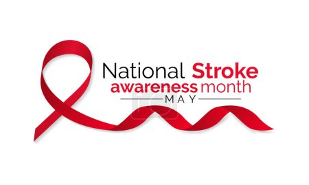 Illustration for National Stroke awareness month is observed each year during May. Template for background, banner, card, poster design. Vector EPS10 illustration. - Royalty Free Image