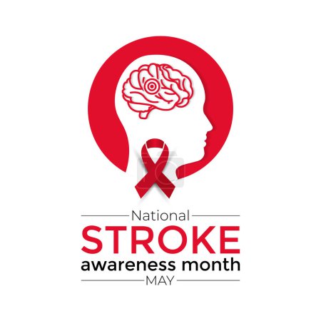 Photo for National Stroke awareness month is observed each year during May. Template for background, banner, card, poster design. Vector EPS10 illustration. - Royalty Free Image