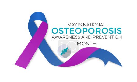 Illustration for National Osteoporosis awareness and prevention month observed each year in May Banner, card, poster with text inscription. Vector illustration - Royalty Free Image