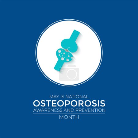 Illustration for National Osteoporosis awareness and prevention month observed each year in May Banner, card, poster with text inscription. Vector illustration - Royalty Free Image