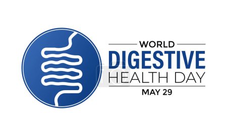 vecteur de conception Journée mondiale de la santé digestive. Le 29 mai. Modèle de campagne de sensibilisation à la santé de l'estomac. Affiche de bannière, flyer et fond design.