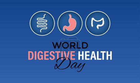 Día Mundial de la Salud Digestiva vector de diseño. 29 de mayo. Plantilla de campaña de sensibilización sobre la salud estomacal. Póster de pancarta, volante y diseño de fondo.