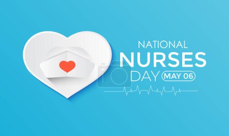 Illustration for National Nurses week is observed in May 6 to 12 of each year. Thank Nurses . Banner poster, flyer and background design. Vector illustration. - Royalty Free Image