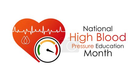 National High Blood pressure education month is observed every year in May. Banner poster, flyer and background design. Vector illustration