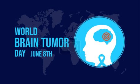World Brain Tumor Day vector illustration . Banner poster, flyer and background design template.