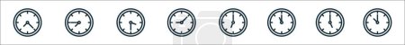 Photo for Outline set of clock line icons. linear vector icons such as clock, clock, - Royalty Free Image