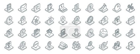 set of 40 outline web business icons such as mail, clock, project, diamound, diamond, percentage, finance report icons for report, presentation, diagram, web design, mobile app