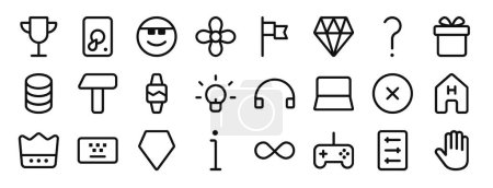 set of 24 outline web ui essential icons such as , harddrive, cool, flag, diamond, help vector icons for report, presentation, diagram, web design, mobile