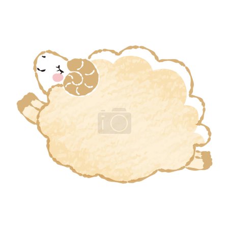 Hand-drawn loose and cute sheep. Recommended for a rough and stylish look. Vector illustration.
