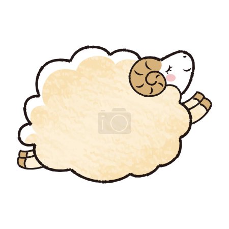 Hand-drawn loose and cute sheep. Recommended for a rough and stylish look. Vector illustration.